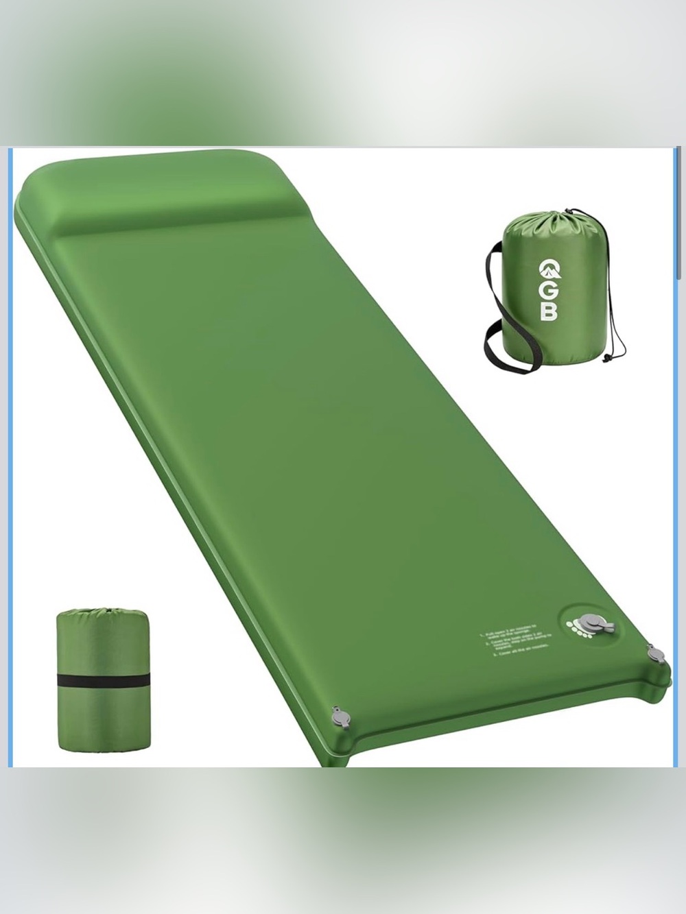 Memory Foam Camping Sleeping Pad, Foldable and Portable Self-Inflating Camping